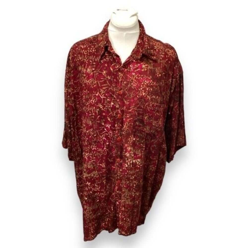 Bermuda Trader Boutique Women’s Short Sleeve Button Down Island Shirt, size 1X